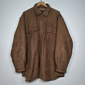 National Geographic Travel Collection Faux Suede Fleece Lined Shirt Jacket XL